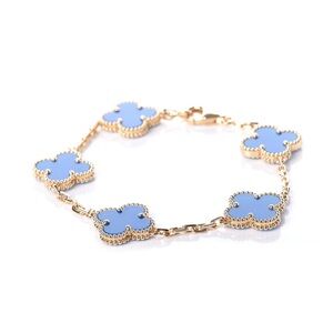 Elegant Gold and Purple Clover Bracelet